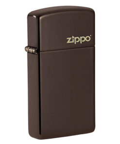 #49266ZL_Slim® Brown Zippo Logo