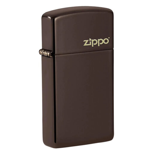 #49266ZL_Slim® Brown Zippo Logo